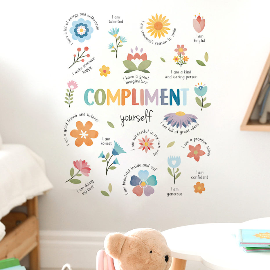 Baby Nursery Wall Decals - English colorful inspirational quotes Watercolor Wall