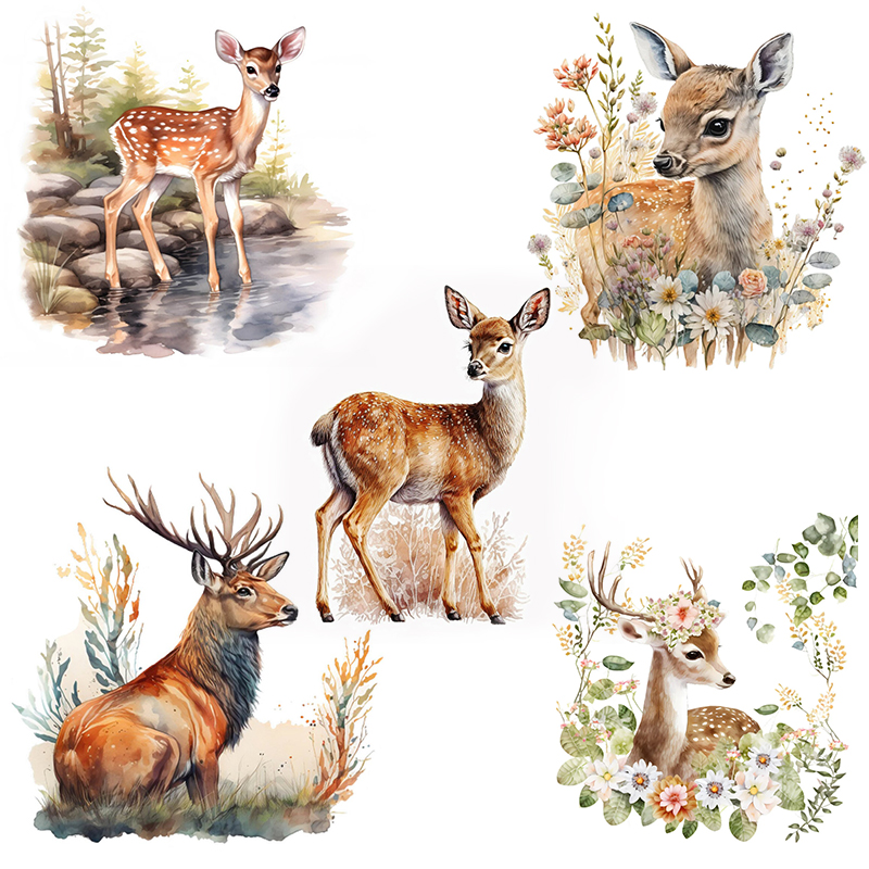 Baby Nursery Wall Mural - C400#Cute Deer Wall Sticker Kids Room