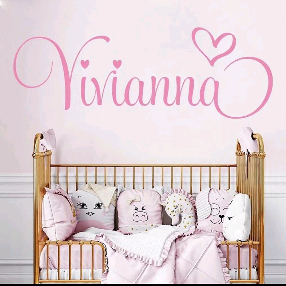 Baby Nursery Wall Mural - Personalised Name Wall Stickers for Kids