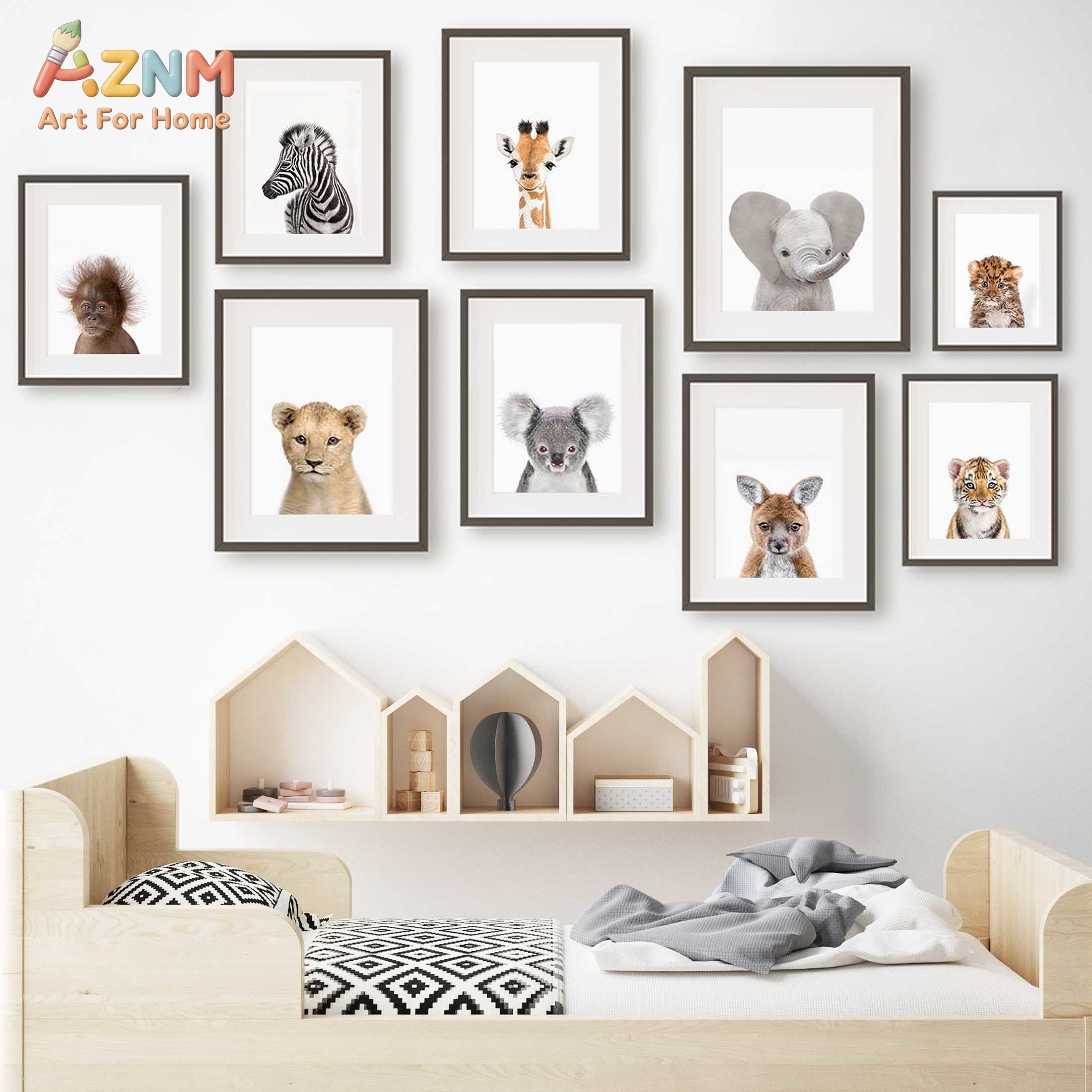 Baby Zoo Nursery - Baby Animal Nursery Wall Art Prints