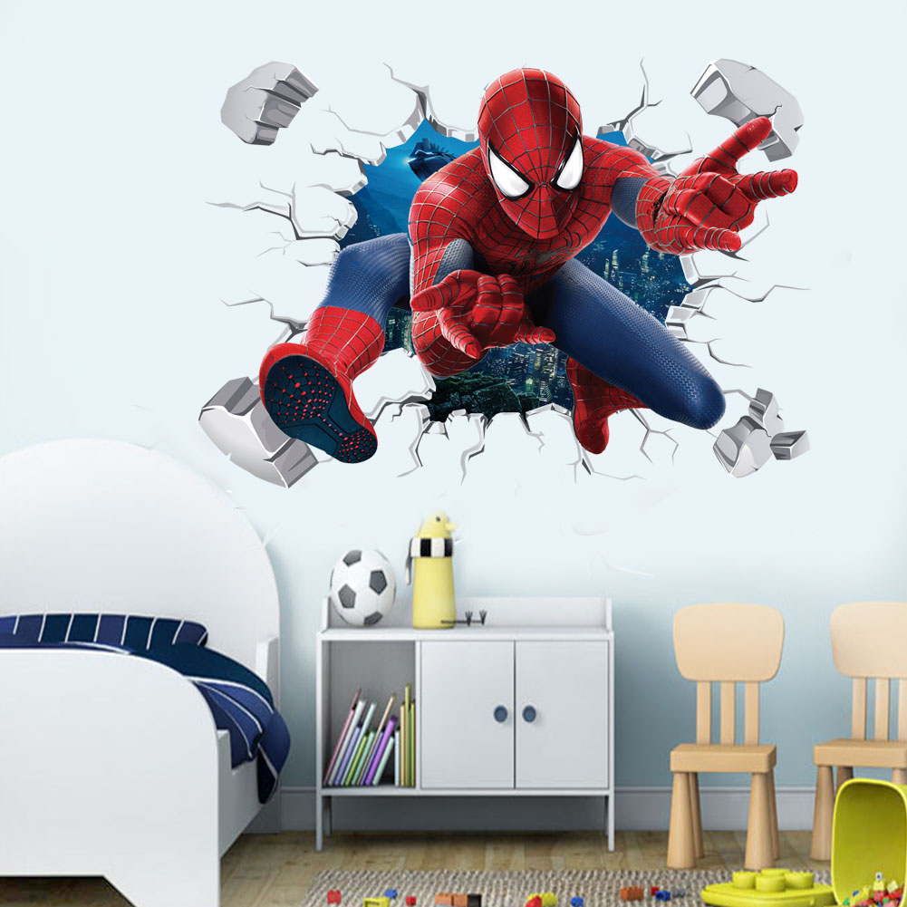 Baby Nursery Wall Decals - Spiderman Super Captain America Hulk Heroes