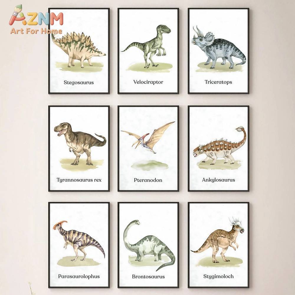 Baby Nursery Kids - AZNM Cute Cartoon Animal Canvas Wall