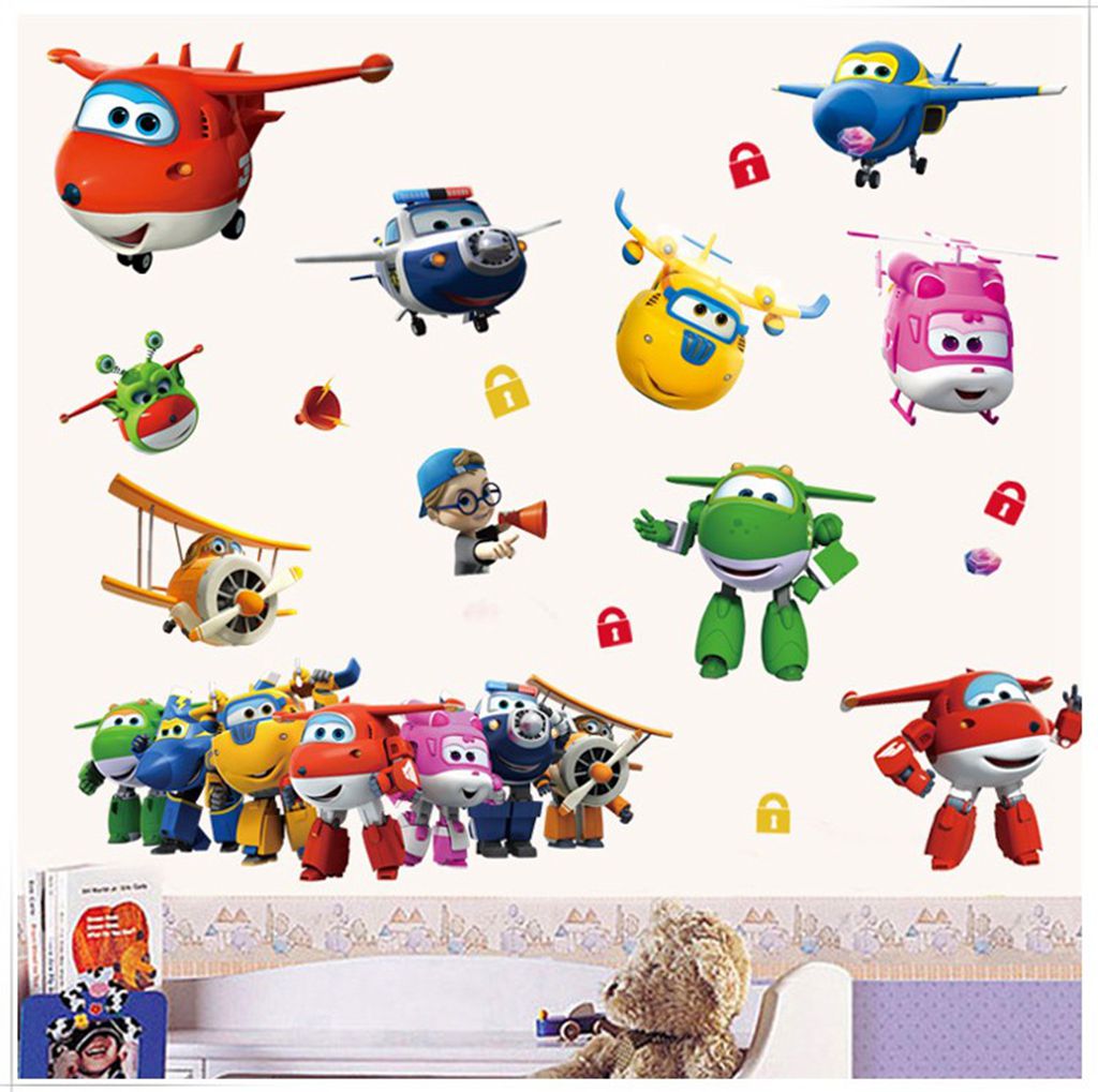 Hot Cartoon Super Wings Deform - Baby Nursery Wall Decals 리뷰 및 가격