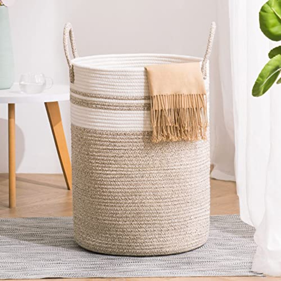Woven Rope Laundry Hamper Bask - Baby Nursery Laundry Hamper 리뷰 및 가격