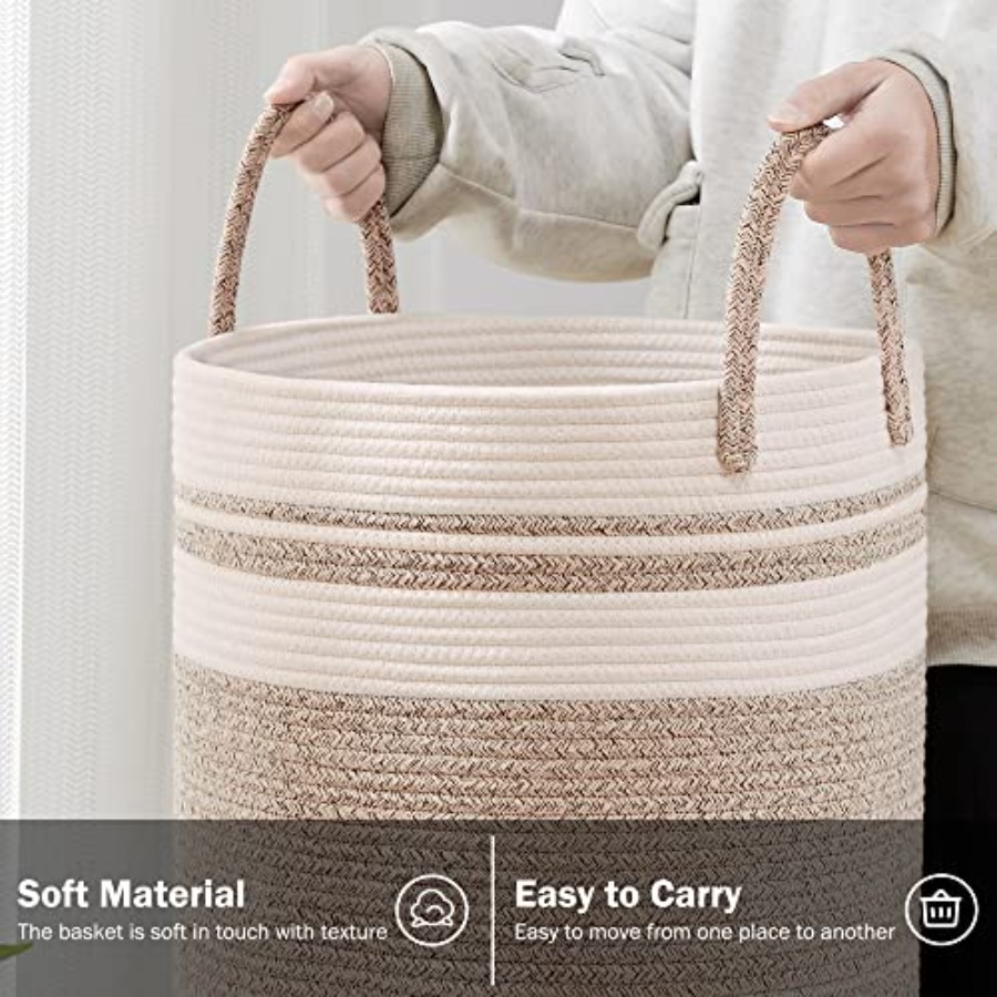 Woven Rope Laundry Hamper Bask - Baby Nursery Laundry Hamper 리뷰 및 가격