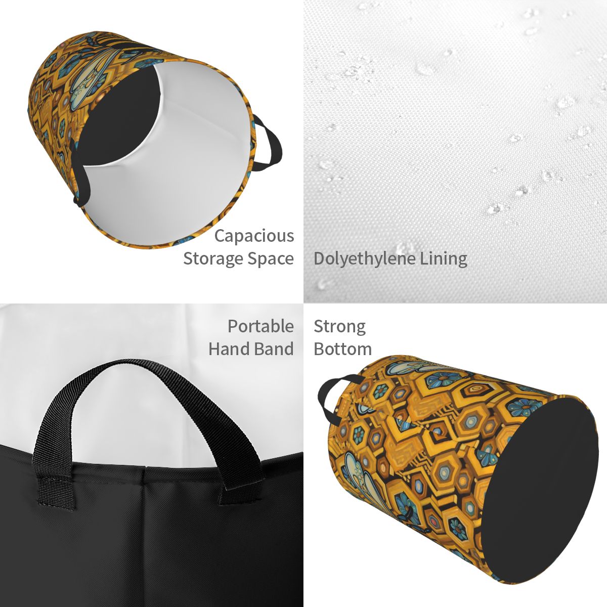 Bee And Honeycomb Print Laundr - Baby Nursery Laundry Hamper 리뷰 및 가격