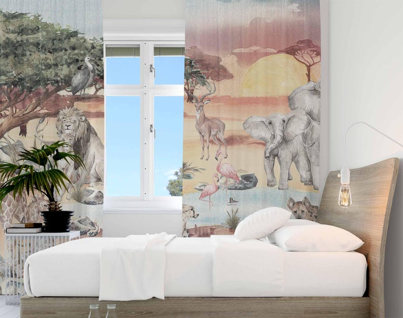 Safari Animals Curtain Kids Be - Baby Nursery In Hospital 리뷰 및 가격