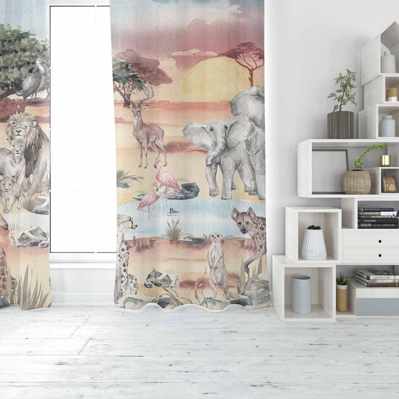 Safari Animals Curtain Kids Be - Baby Nursery In Hospital 리뷰 및 가격