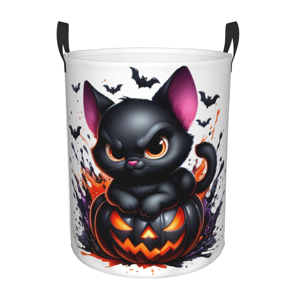 Halloween Black Cat Pumpkins L - Baby Nursery Laundry Hamper 리뷰 및 가격