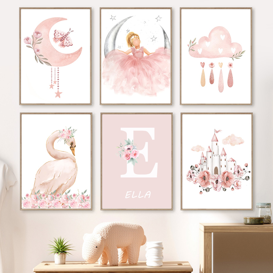 Pink Angel Girl Sun Moon Cloud - Baby Nursery Kids 리뷰 및 가격