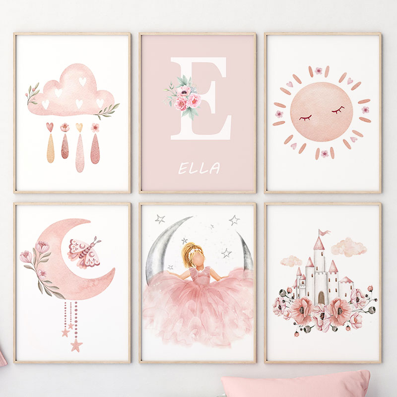 Pink Angel Girl Sun Moon Cloud - Baby Nursery Kids 리뷰 및 가격
