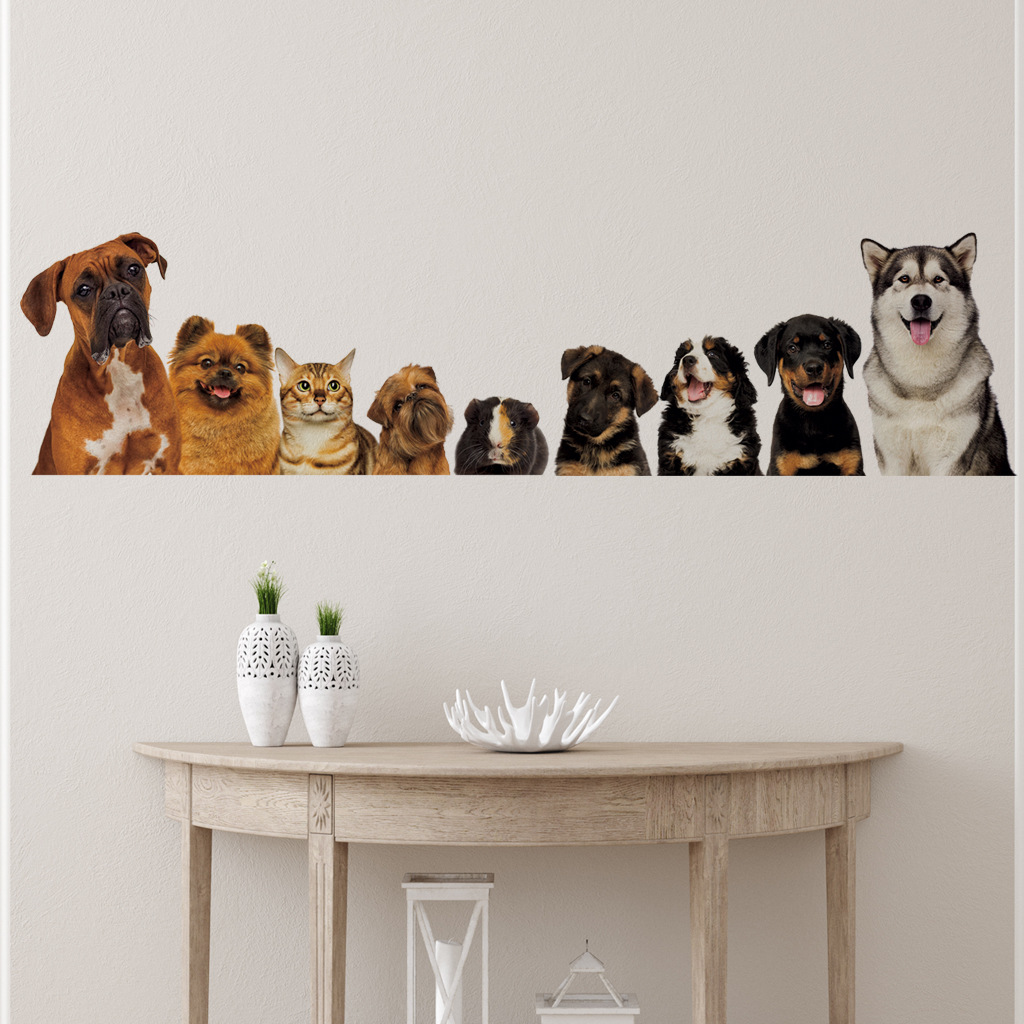 C30# 9 Cute Cats And Dogs Wall - Baby Nursery Wall Mural 리뷰 및 가격