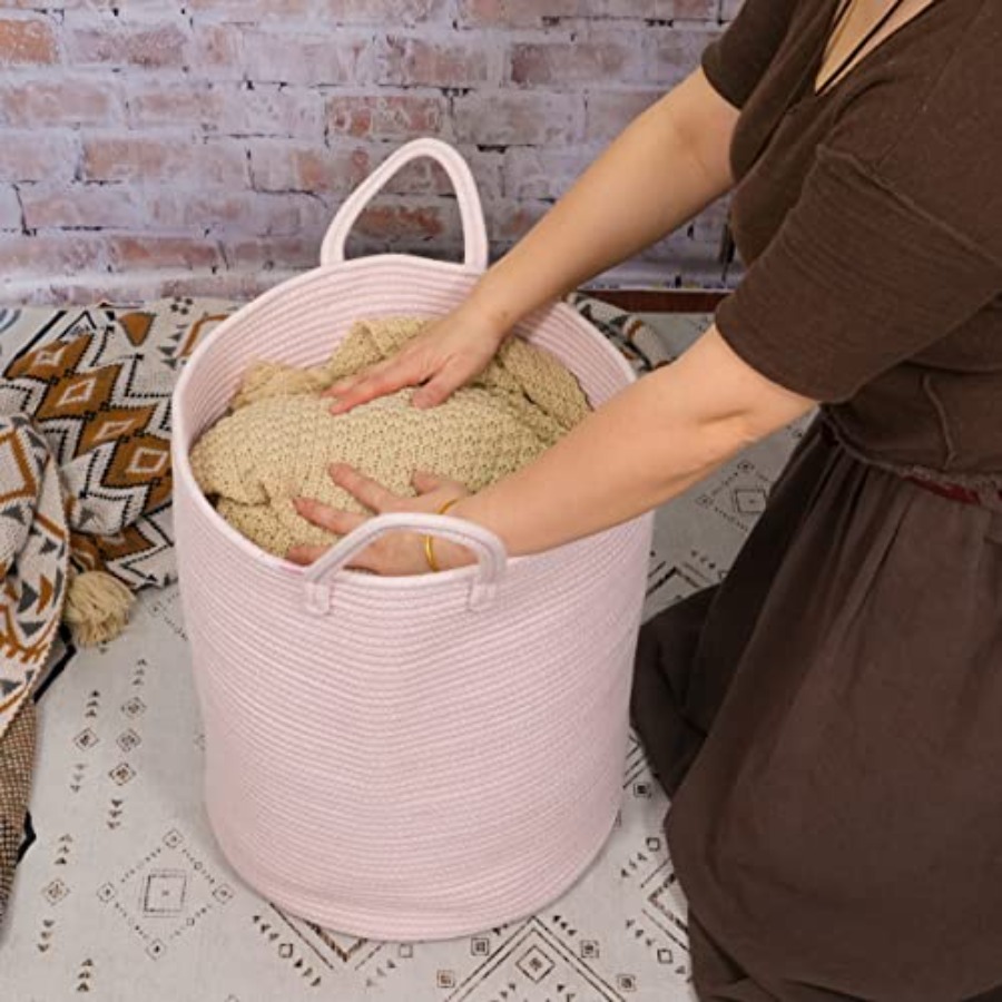 Cotton Rope Laundry Basket Ham - Baby Nursery Laundry Hamper 리뷰 및 가격