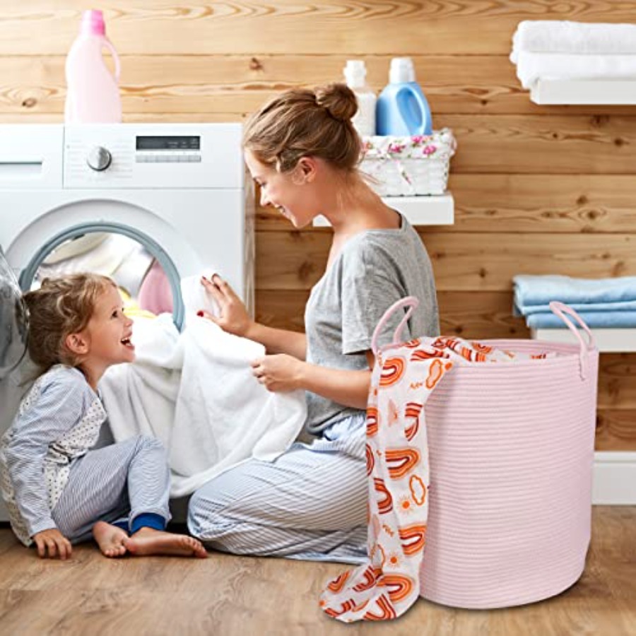 Cotton Rope Laundry Basket Ham - Baby Nursery Laundry Hamper 리뷰 및 가격