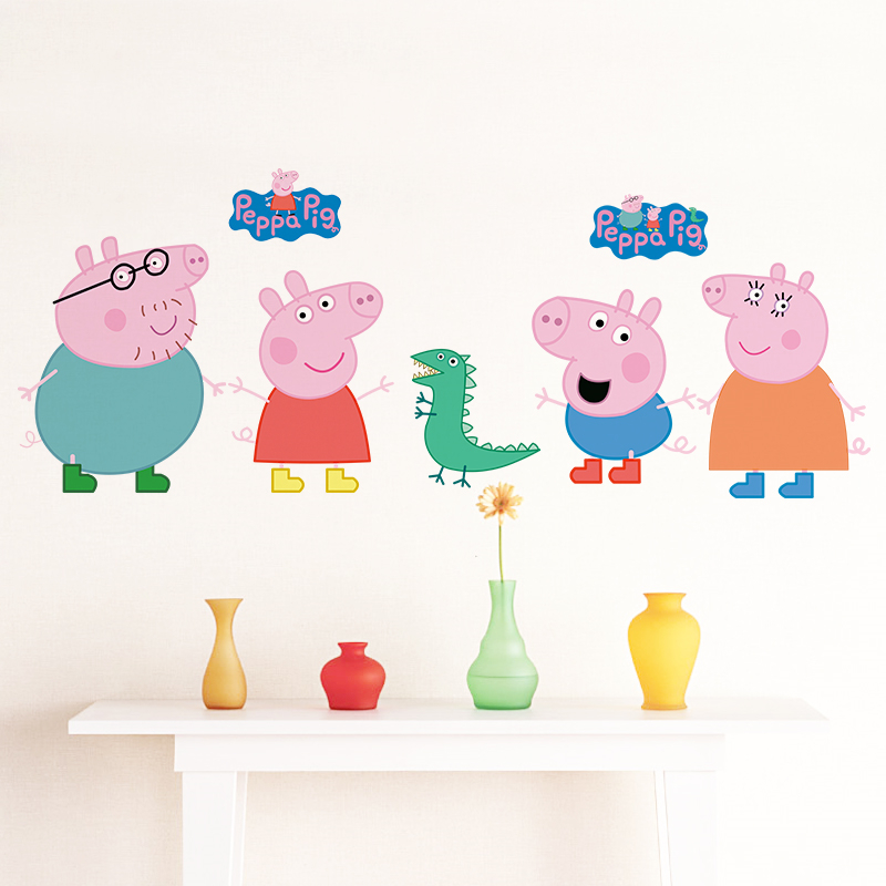 Cartoon Peppa Pig Wall Sticker - Baby Nursery Wall Mural 리뷰 및 가격