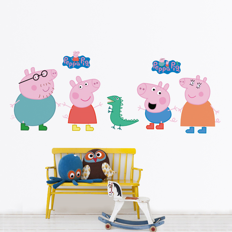 Cartoon Peppa Pig Wall Sticker - Baby Nursery Wall Mural 리뷰 및 가격