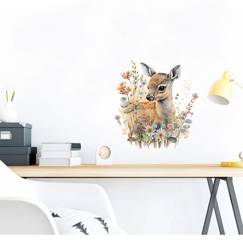 C400#Cute Deer Wall Sticker Ki - Baby Nursery Wall Mural 리뷰 및 가격
