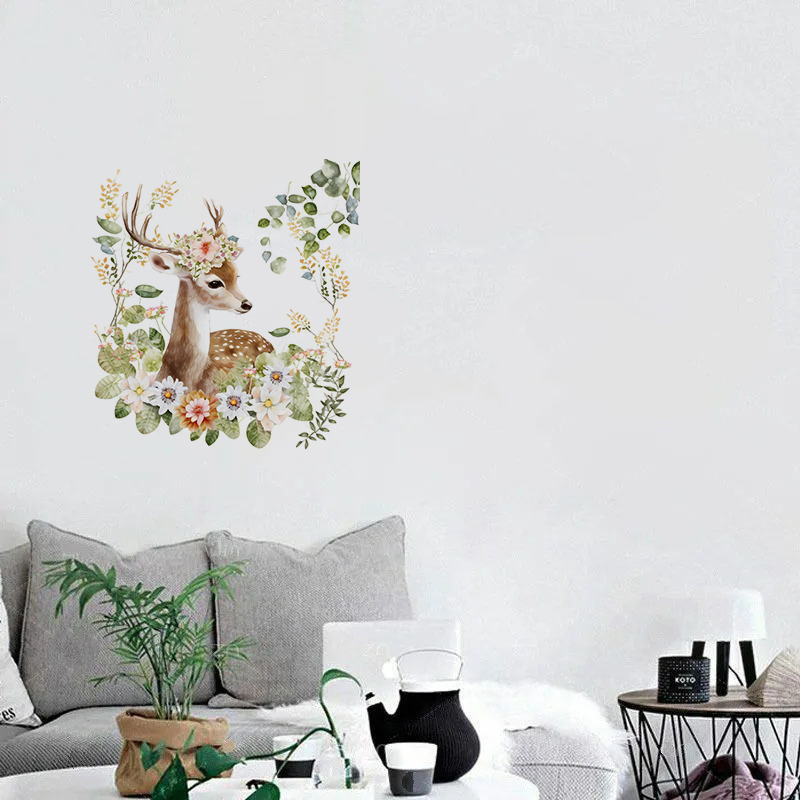 C400#Cute Deer Wall Sticker Ki - Baby Nursery Wall Mural 리뷰 및 가격