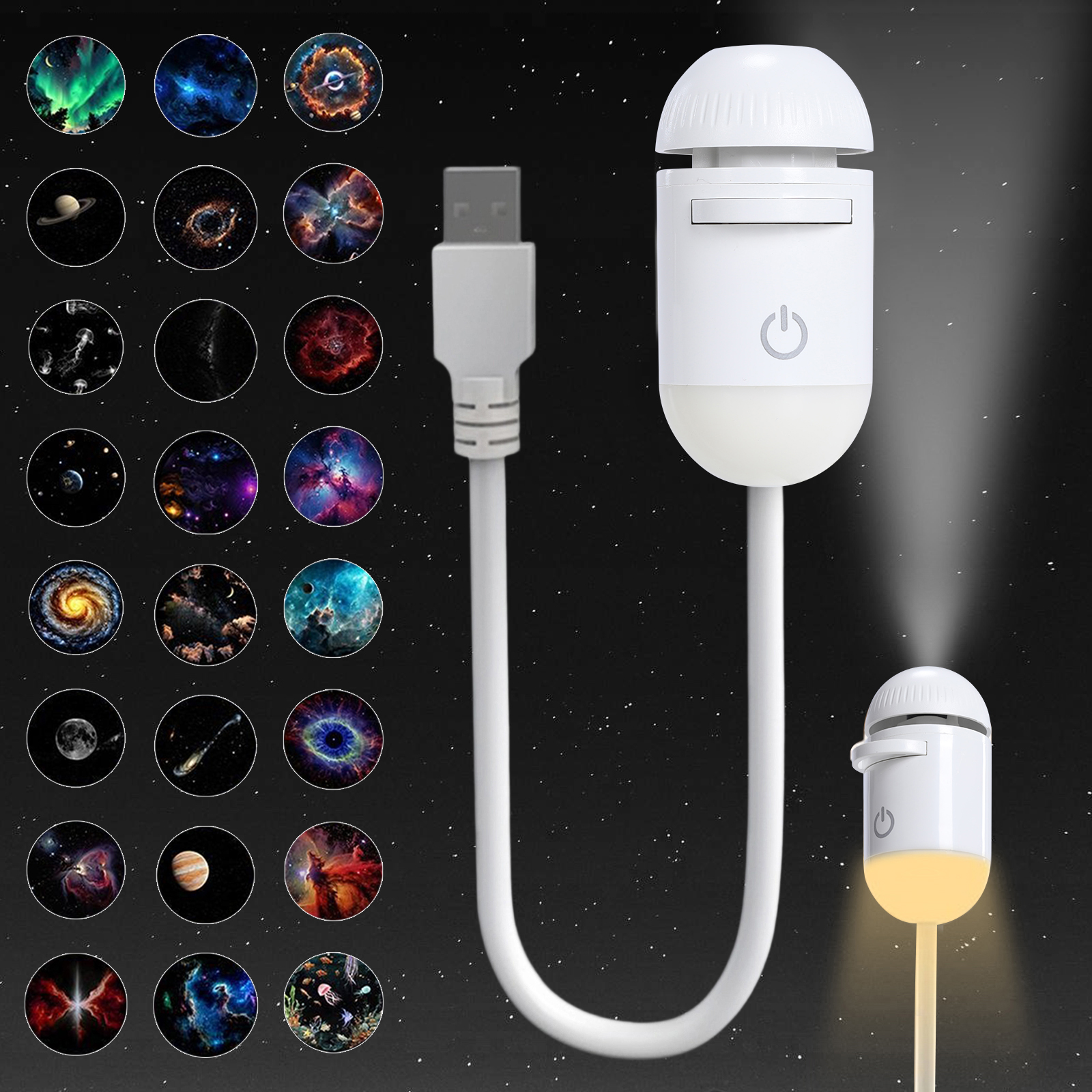 2-in-1 Mini Galaxy 360° Rotate - Night Light Projector Stars 리뷰 및 가격