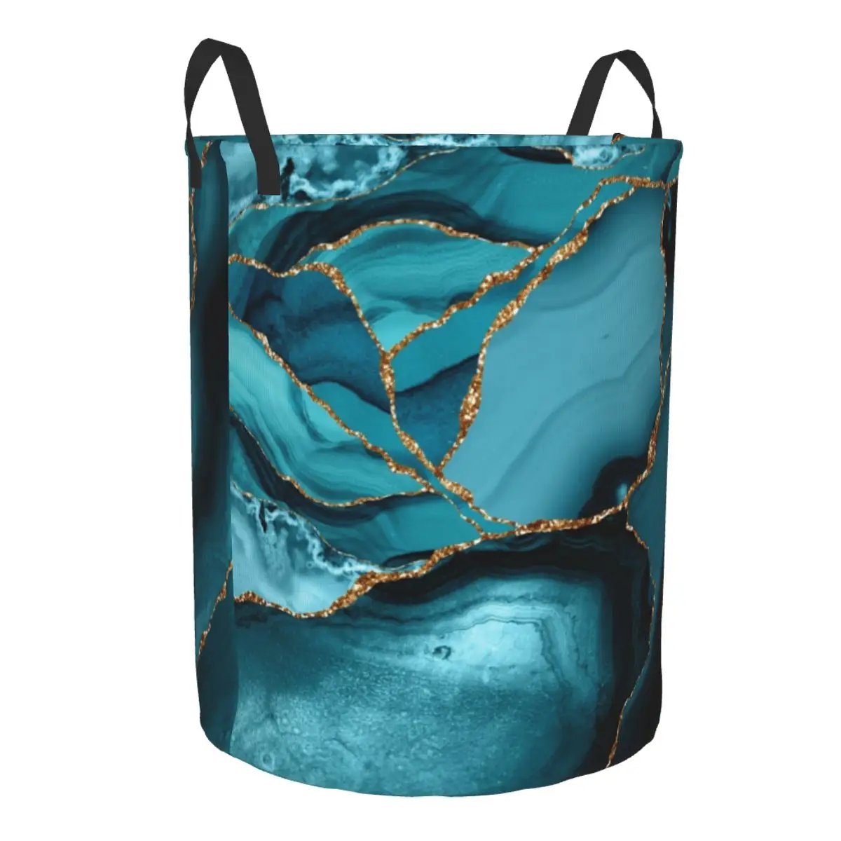 Custom Teal And Gold Marble La - Baby Nursery Laundry Hamper 리뷰 및 가격