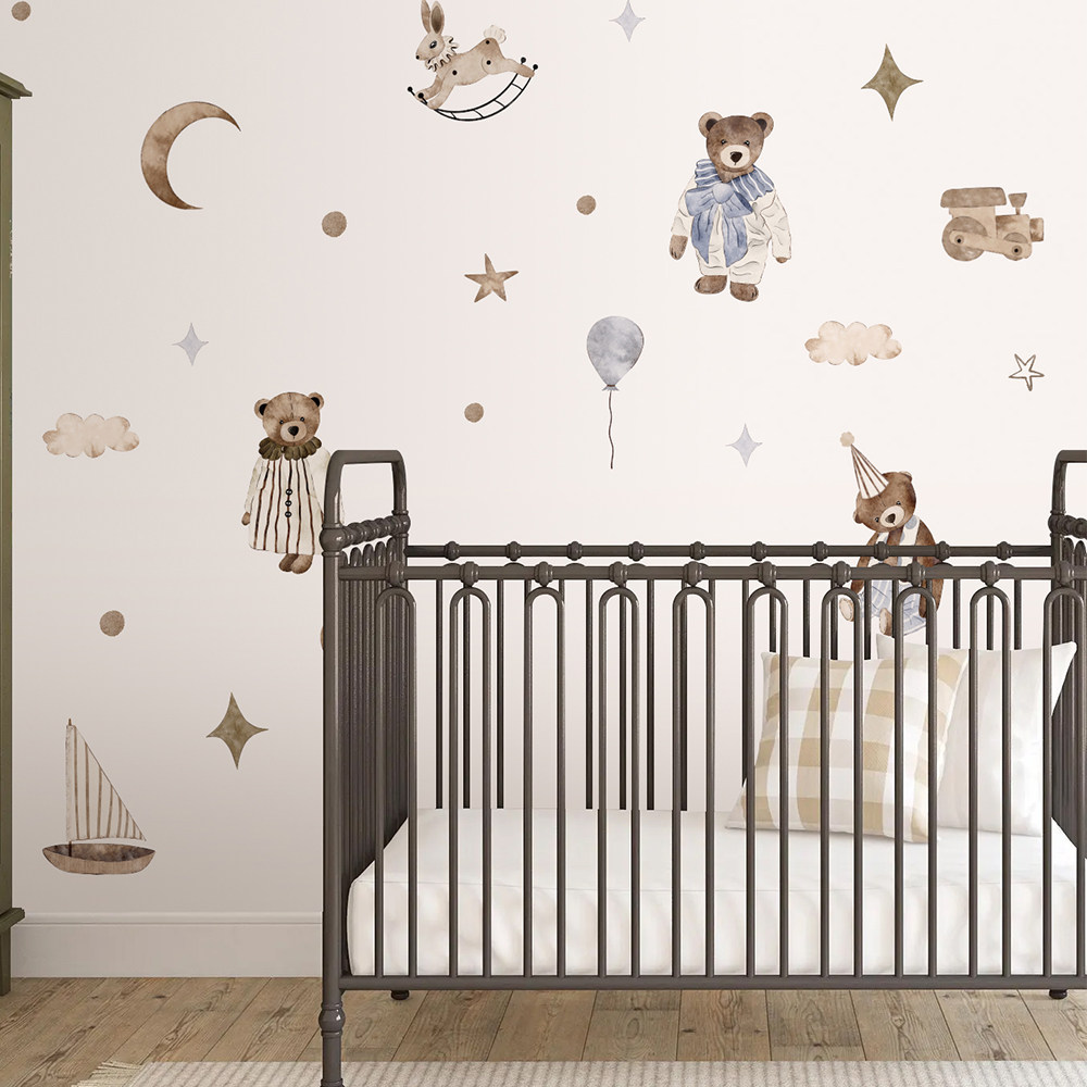 Boho Wall Stickers Vintage Cut - Baby Nursery Wallpaper Neutral 리뷰 및 가격