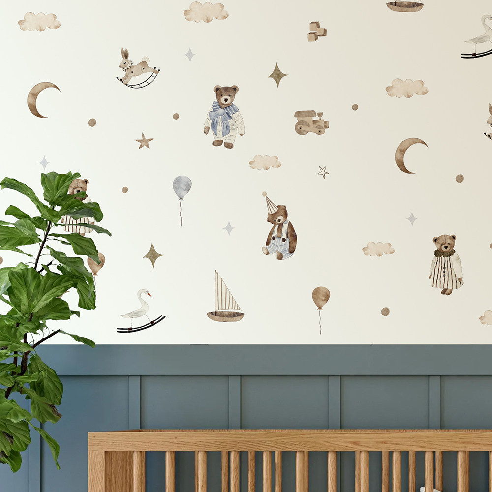 Boho Wall Stickers Vintage Cut - Baby Nursery Wallpaper Neutral 리뷰 및 가격