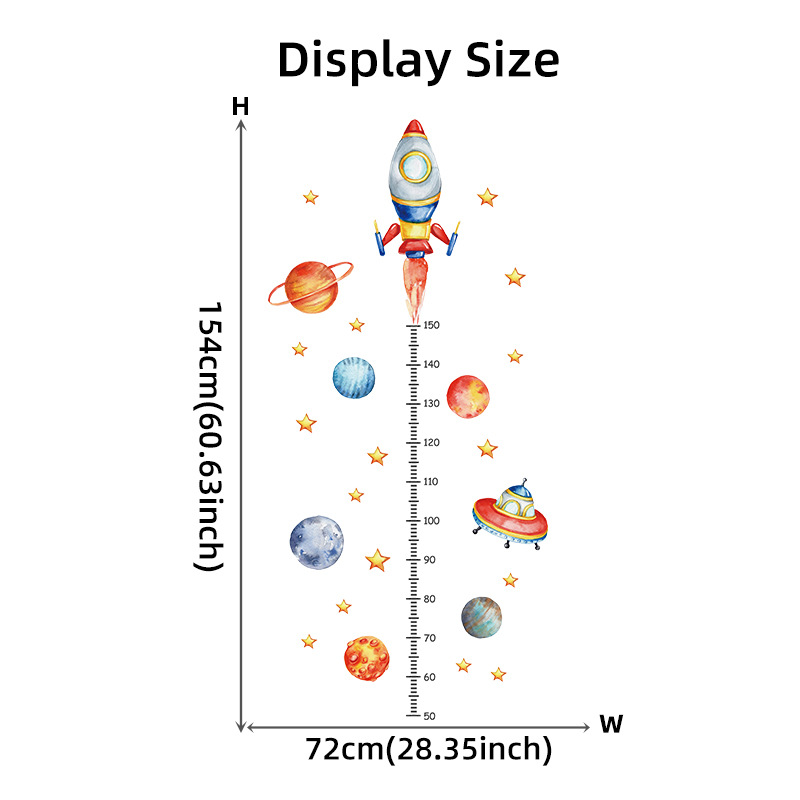 Cartoon Planet Rocket Height M - Baby Nursery Wall Mural 리뷰 및 가격