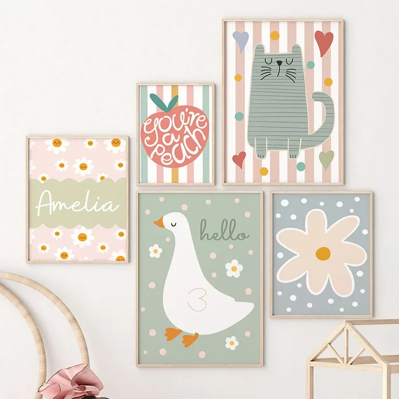 Cartoon Cat Duck Bird Apple Cu - Baby Nursery Kids 리뷰 및 가격