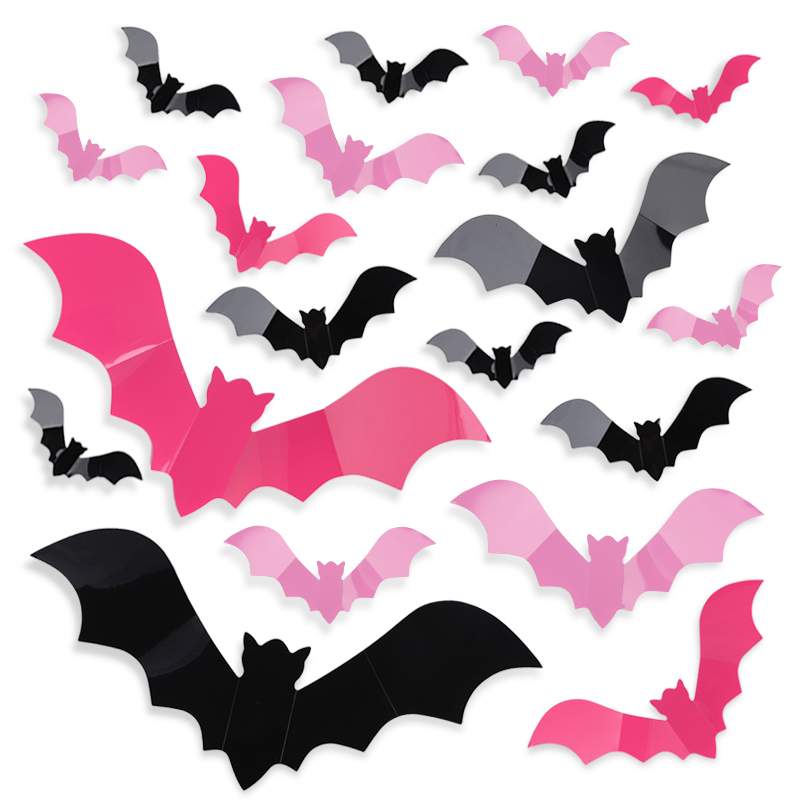 24/48Pcs Halloween Pink Bats W - Baby Nursery Wall Mural 리뷰 및 가격