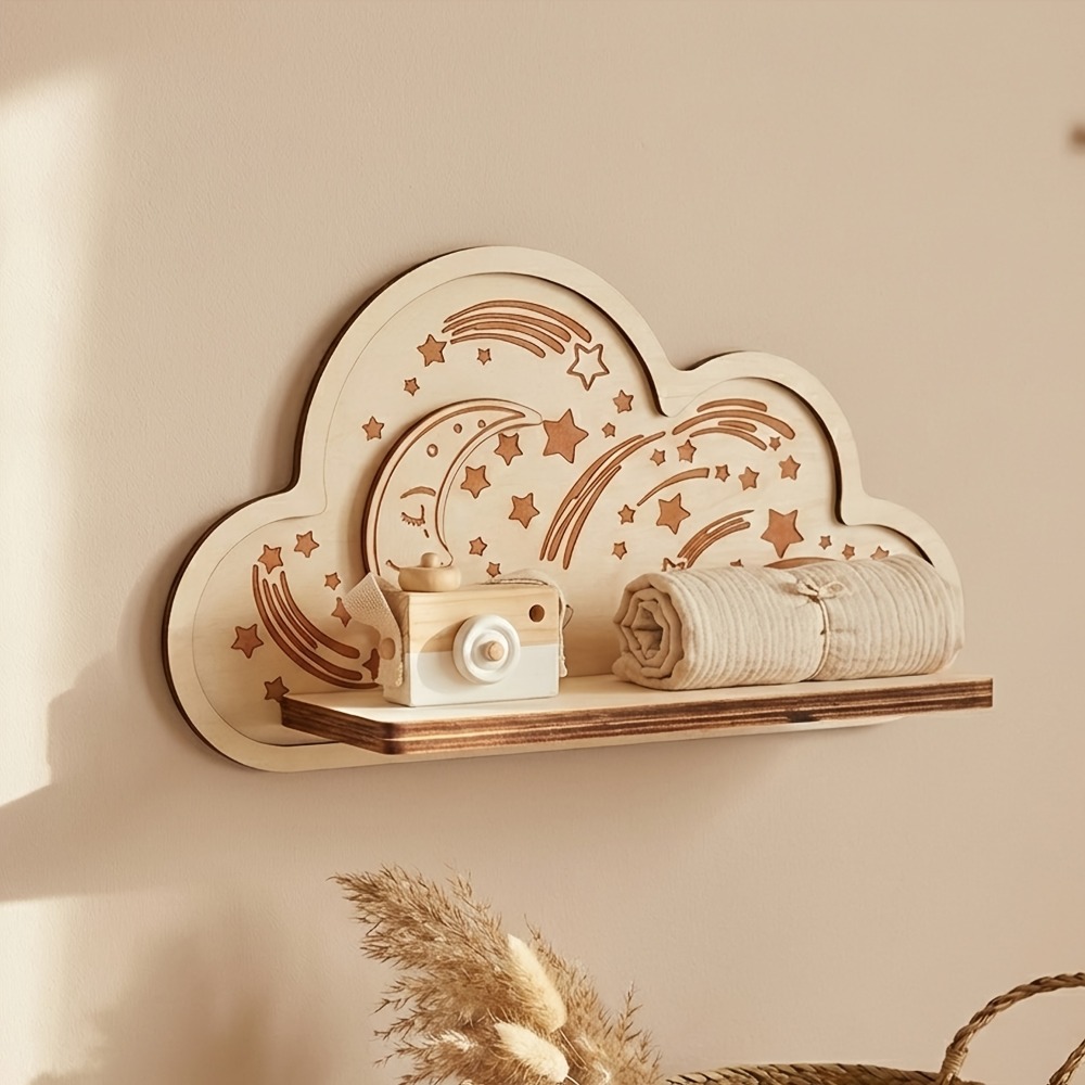 Wooden Cloud Wall Shelf Star M - Baby Nursery Hooks 리뷰 및 가격