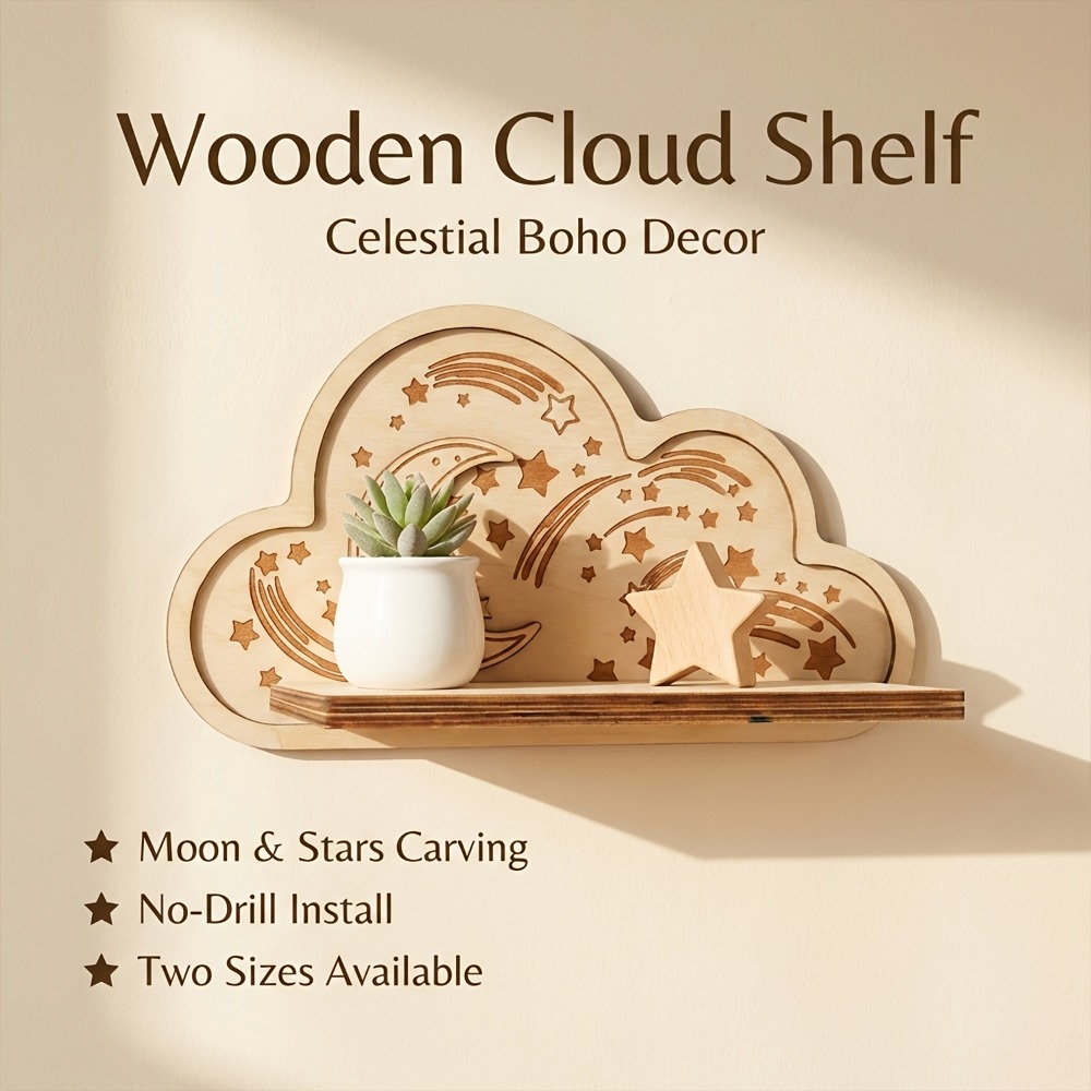 Wooden Cloud Wall Shelf Star M - Baby Nursery Hooks 리뷰 및 가격