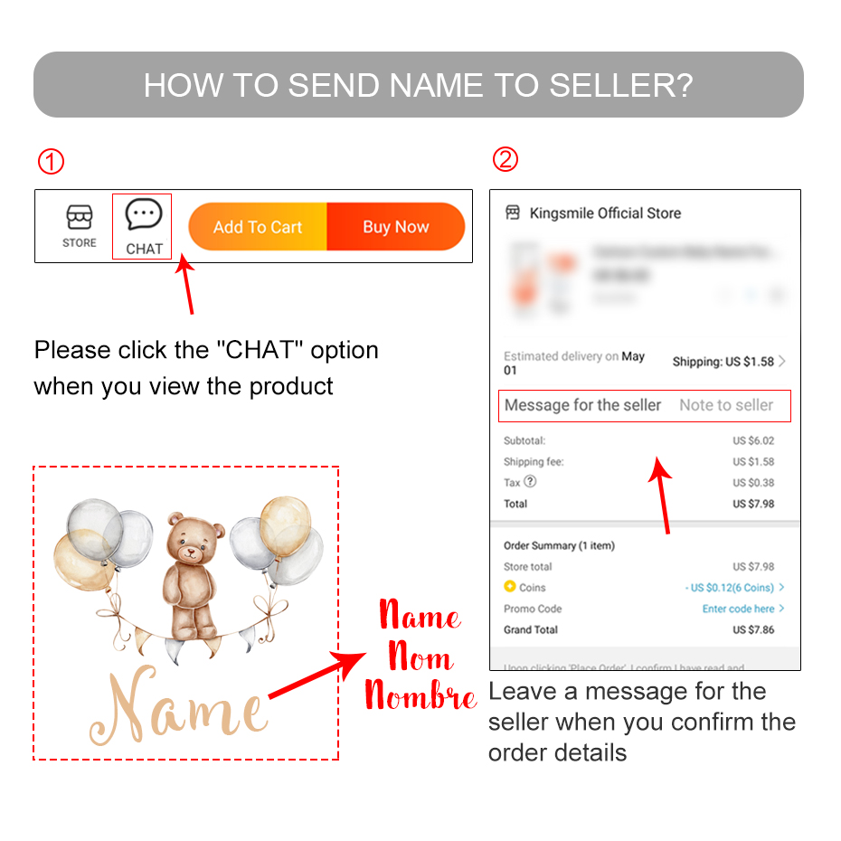 Custom Baby Name Bear Balloons - Baby Nursery Needs 리뷰 및 가격