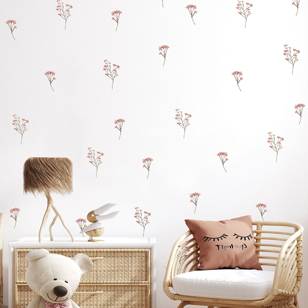 Pink  Watercolor Flower Wall S - Baby Nursery Needs 리뷰 및 가격