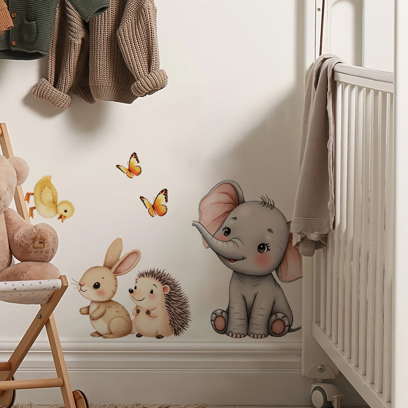 Cartoon Animal Wall Sticker -  - Baby Nursery Wall Mural 리뷰 및 가격