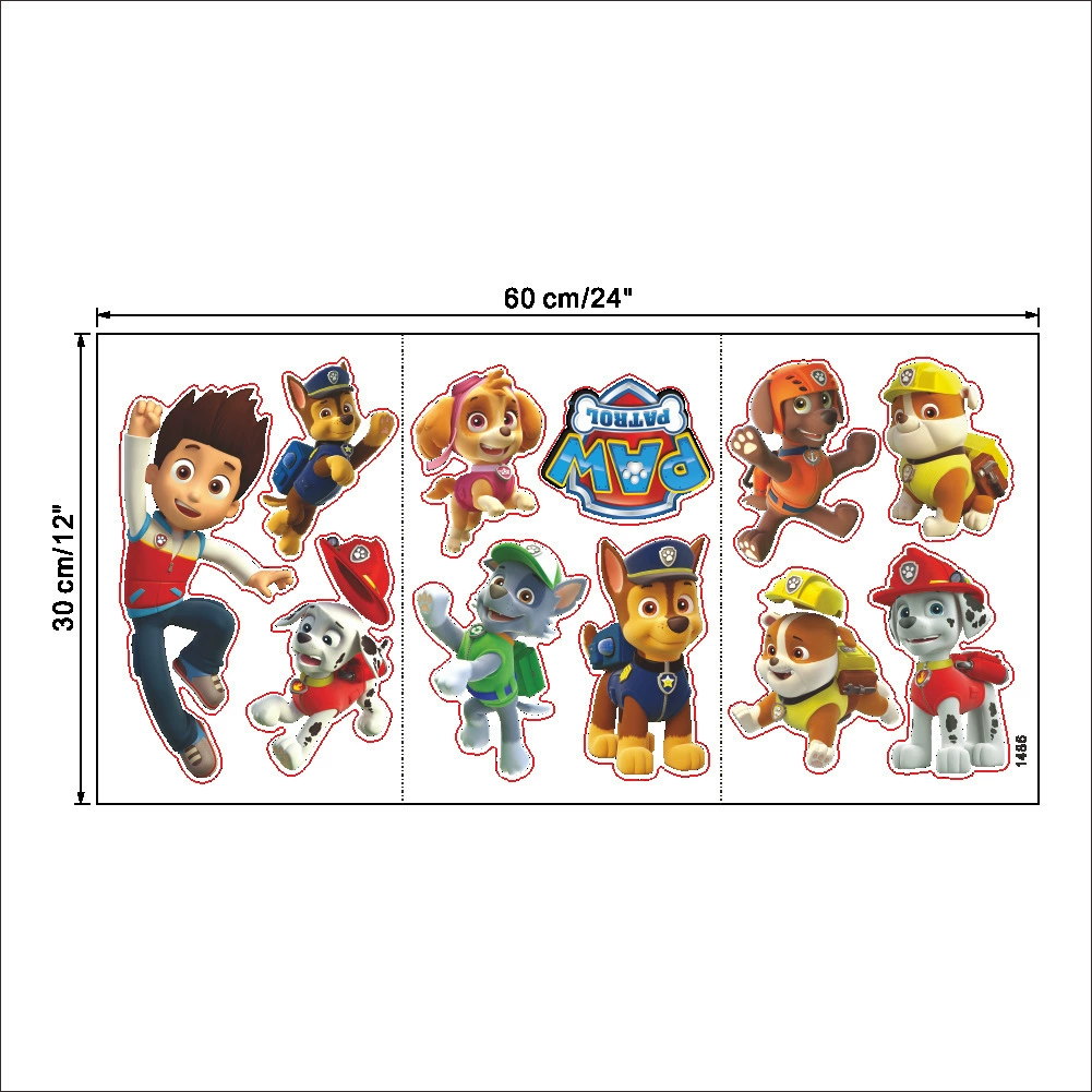 Cartoon Pawed Patrol Wall Stic - Baby Nursery Wall Mural 리뷰 및 가격