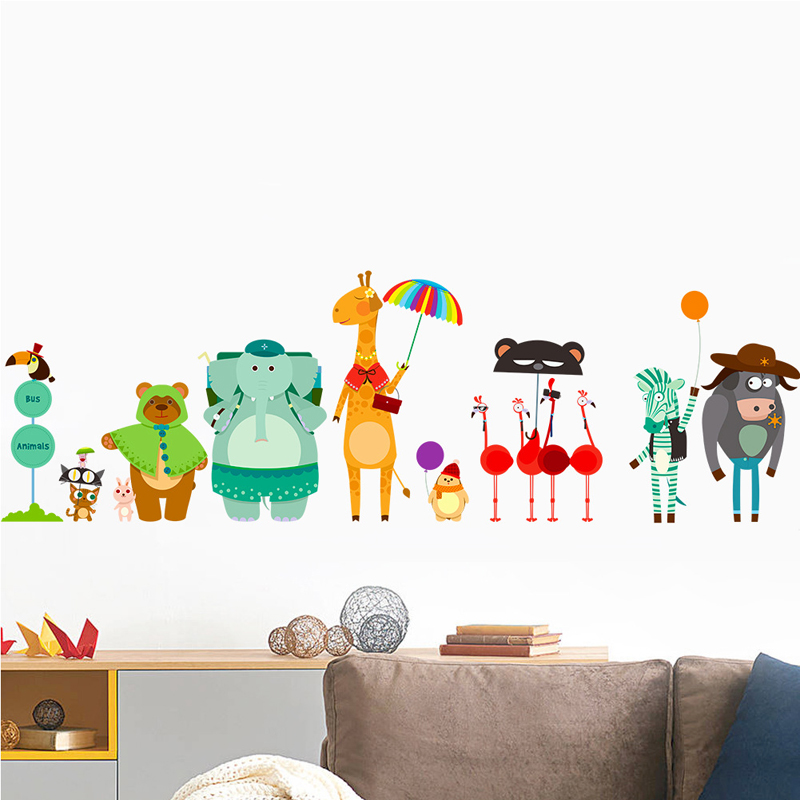 Cartoon Zoo Bus Station Wall S - Baby Zoo Nursery 리뷰 및 가격