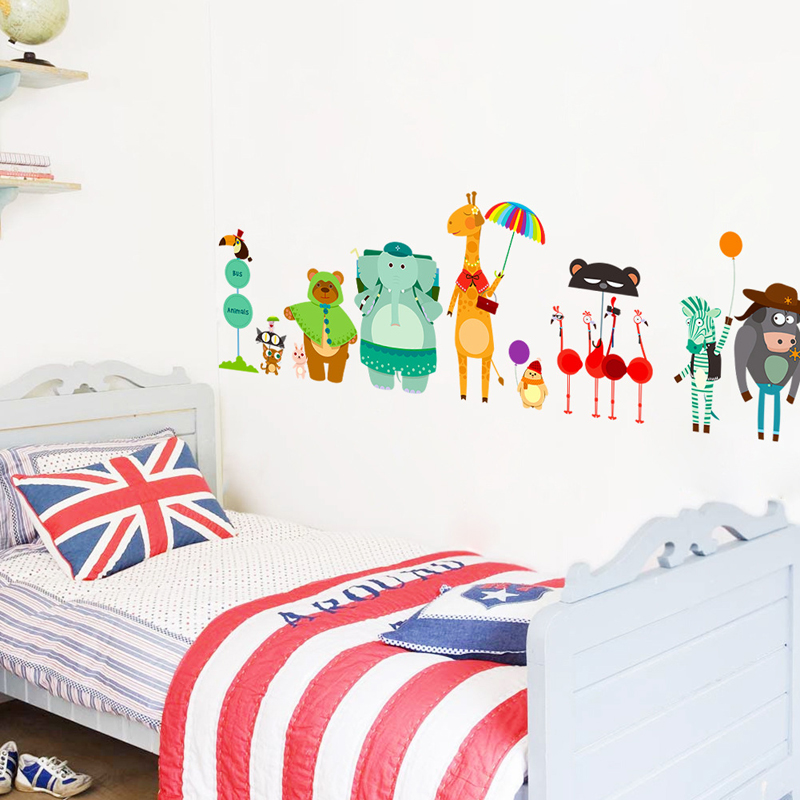 Cartoon Zoo Bus Station Wall S - Baby Zoo Nursery 리뷰 및 가격