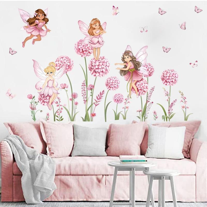 Z. Cartoon Pink Flower Fairy D - Baby Nursery Wall Decals 리뷰 및 가격
