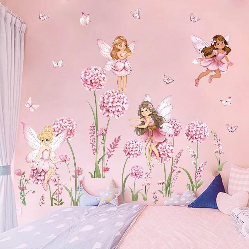 Z. Cartoon Pink Flower Fairy D - Baby Nursery Wall Decals 리뷰 및 가격