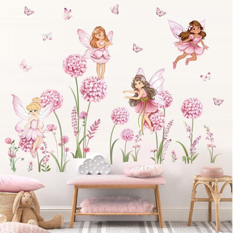 Z. Cartoon Pink Flower Fairy D - Baby Nursery Wall Decals 리뷰 및 가격