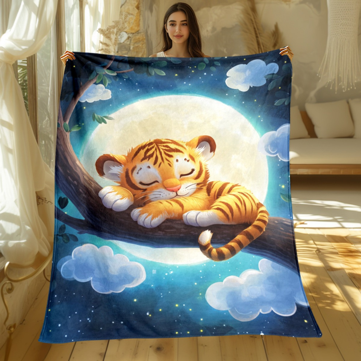 Cute sleeping tiger on tree br - Baby Nursery In Hospital 리뷰 및 가격