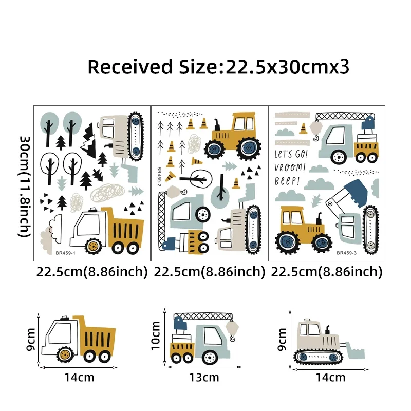 Hand Drawn Cute Cars Cargo Tru - Baby Nursery Wall Mural 리뷰 및 가격
