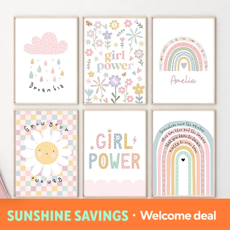 Sun Flower Rainbow Cloud Heart - Baby Nursery Kids 리뷰 및 가격