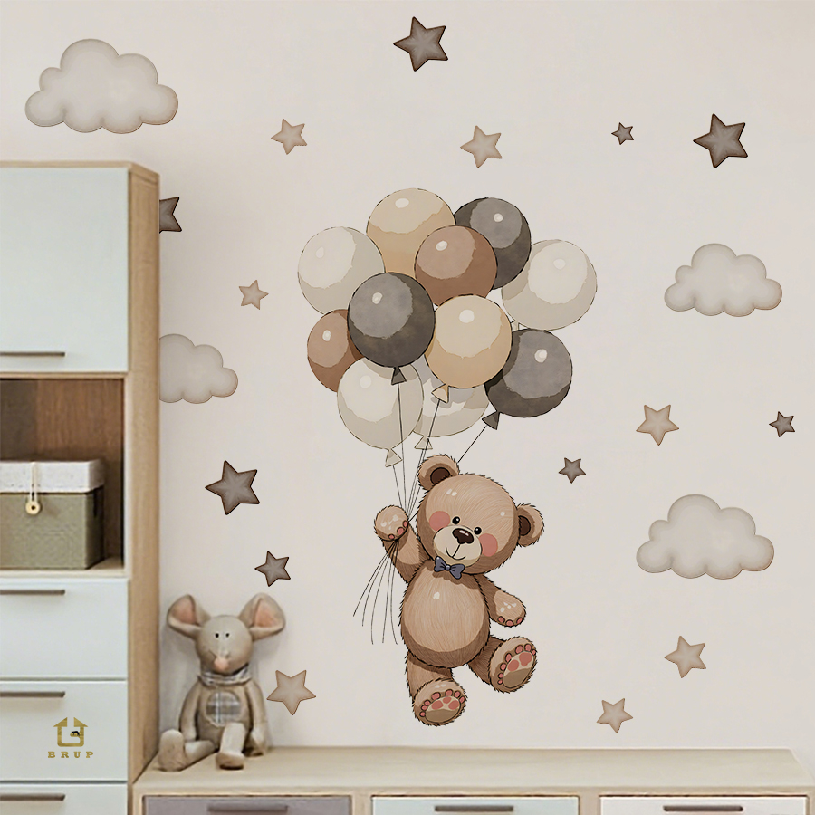 Adorable Teddy Bear Wall Decal - Baby Nursery Kids 리뷰 및 가격