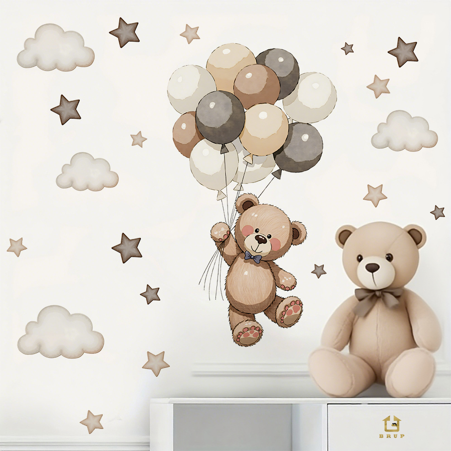 Adorable Teddy Bear Wall Decal - Baby Nursery Kids 리뷰 및 가격