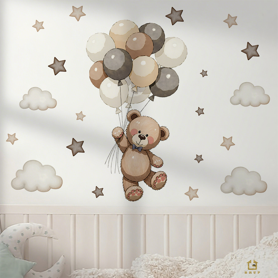 Adorable Teddy Bear Wall Decal - Baby Nursery Kids 리뷰 및 가격