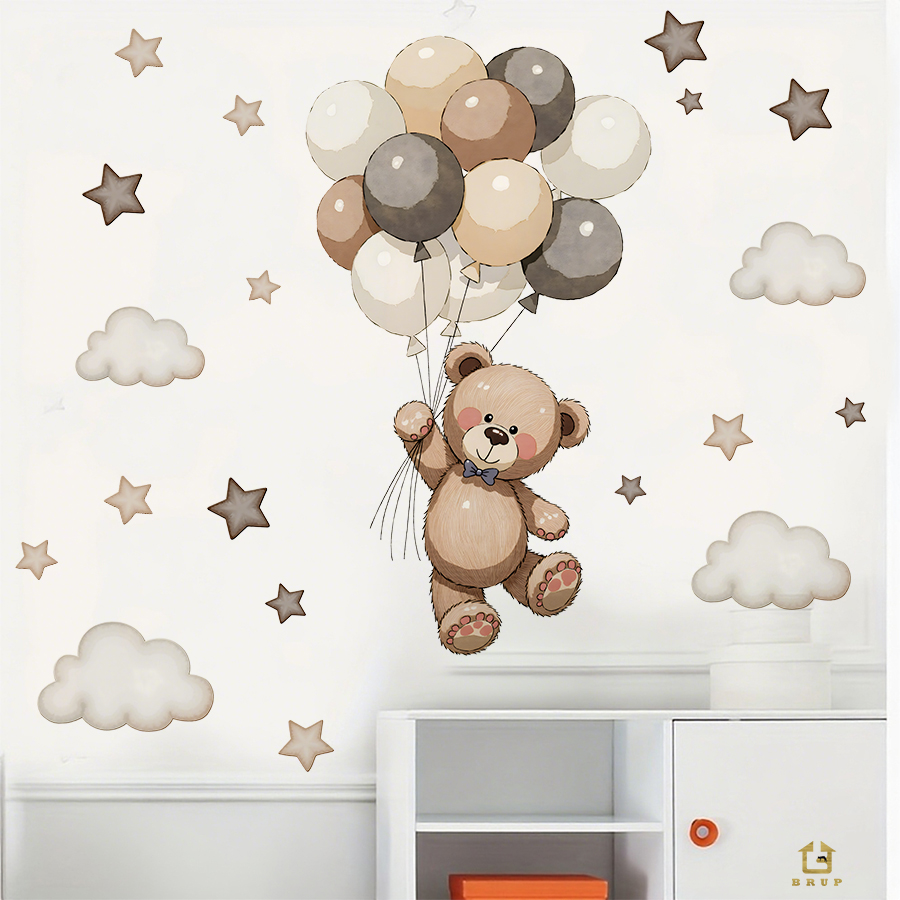 Adorable Teddy Bear Wall Decal - Baby Nursery Kids 리뷰 및 가격