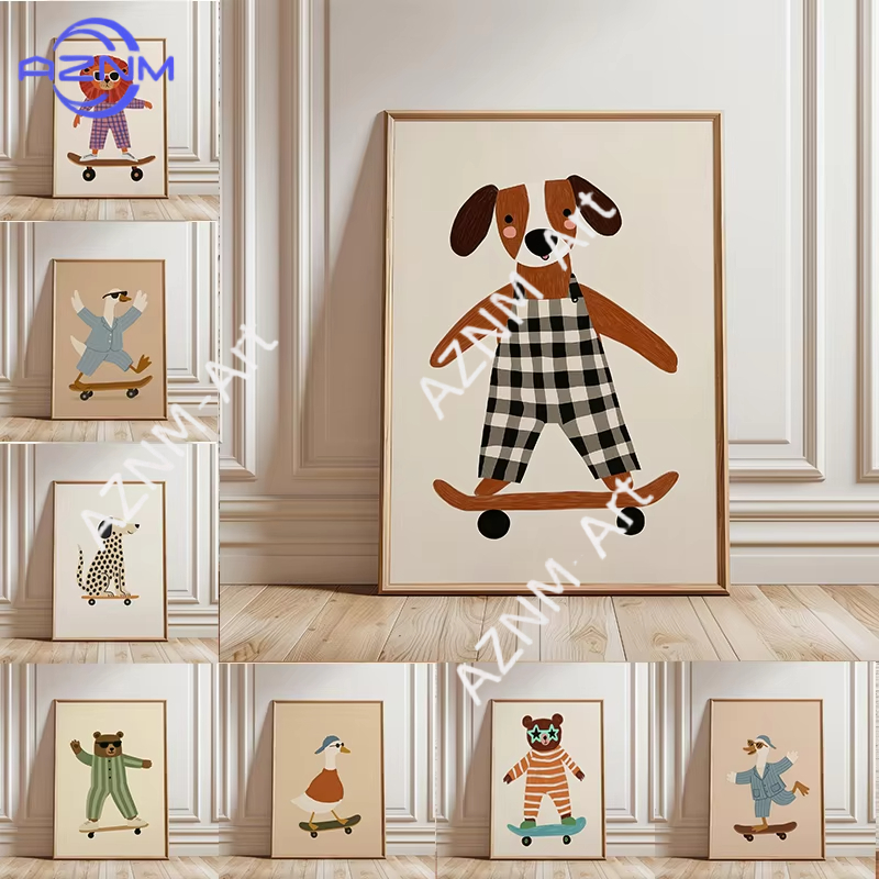 1PC Funny Animal Skateboarding - Baby Nursery Needs 리뷰 및 가격