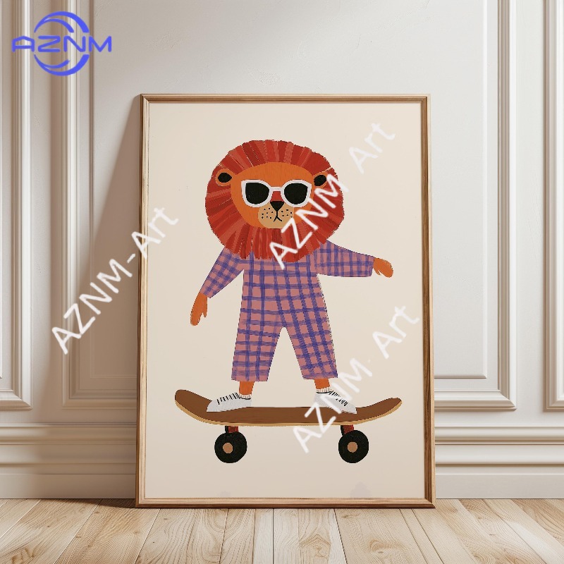 1PC Funny Animal Skateboarding - Baby Nursery Needs 리뷰 및 가격