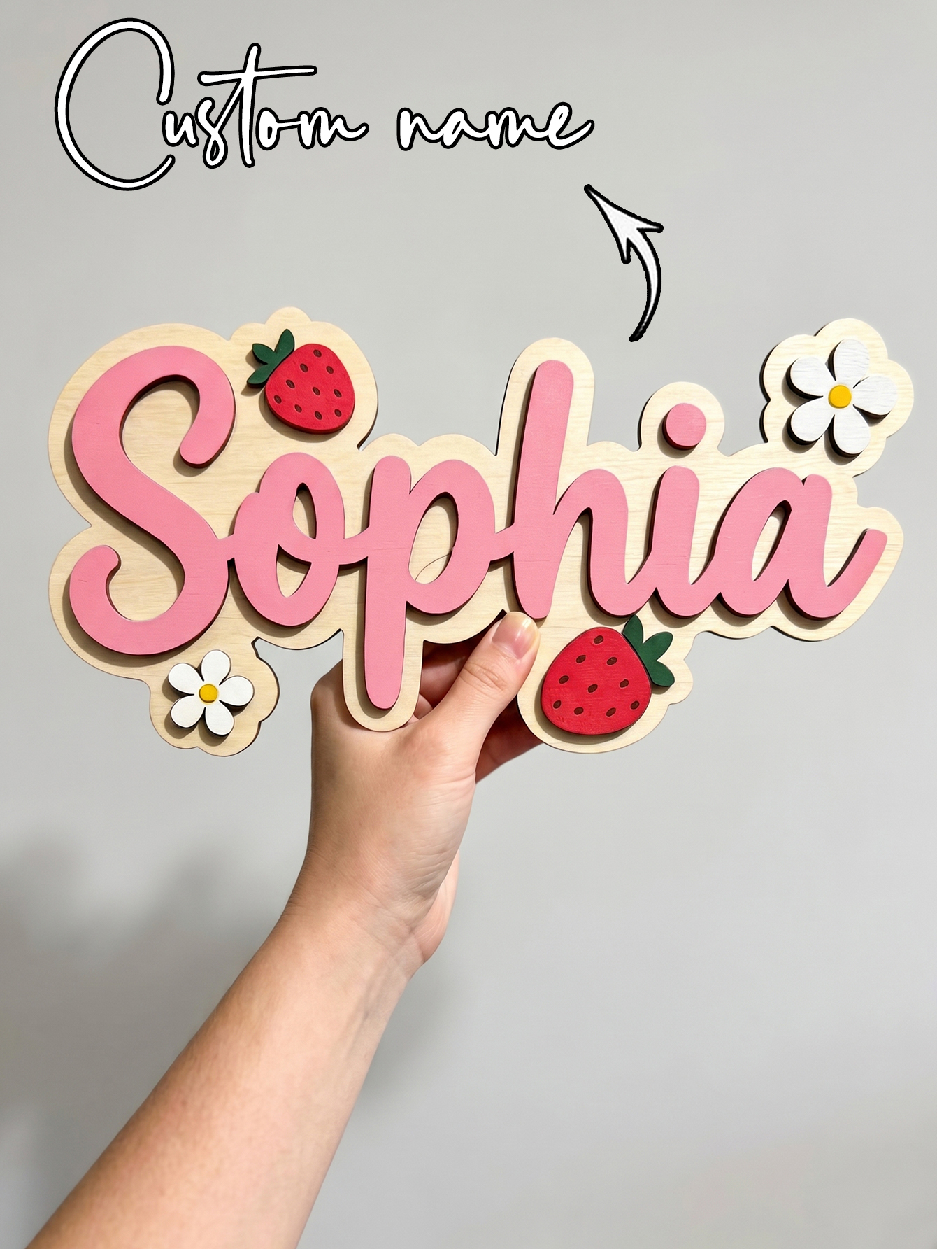 Custom Name Strawberry Daisy W - Baby Nursery Kids 리뷰 및 가격